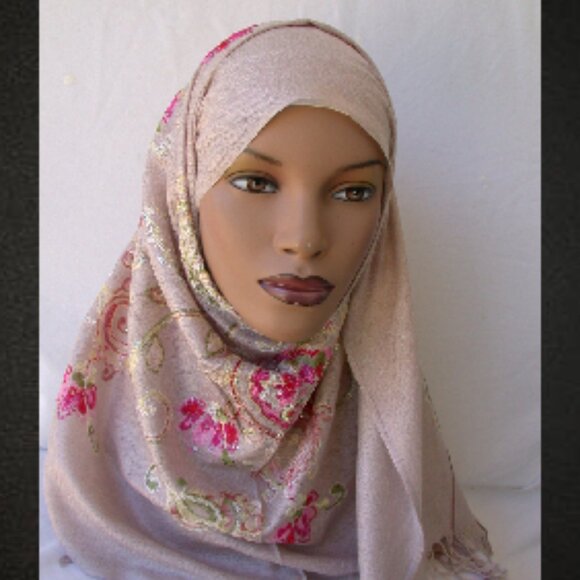 Desert Clay Embroidered Scarves Paisley Hijab 26 x 70 Shawl Shoulder Wrap - Picture 1 of 3